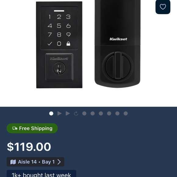 Kwikset SmartCode 270 Electronic Lock - Black - Picture 2 of 8